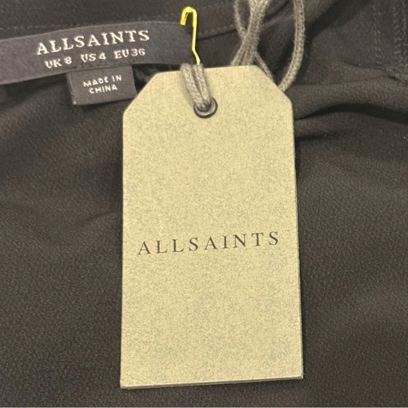 ALL SAINTS HAYLEY CROPPED BUTTON DOWN 3/4” SHORT SLEEVE JUMPSUIT BLACK Size 4 - Picture 8 of 8